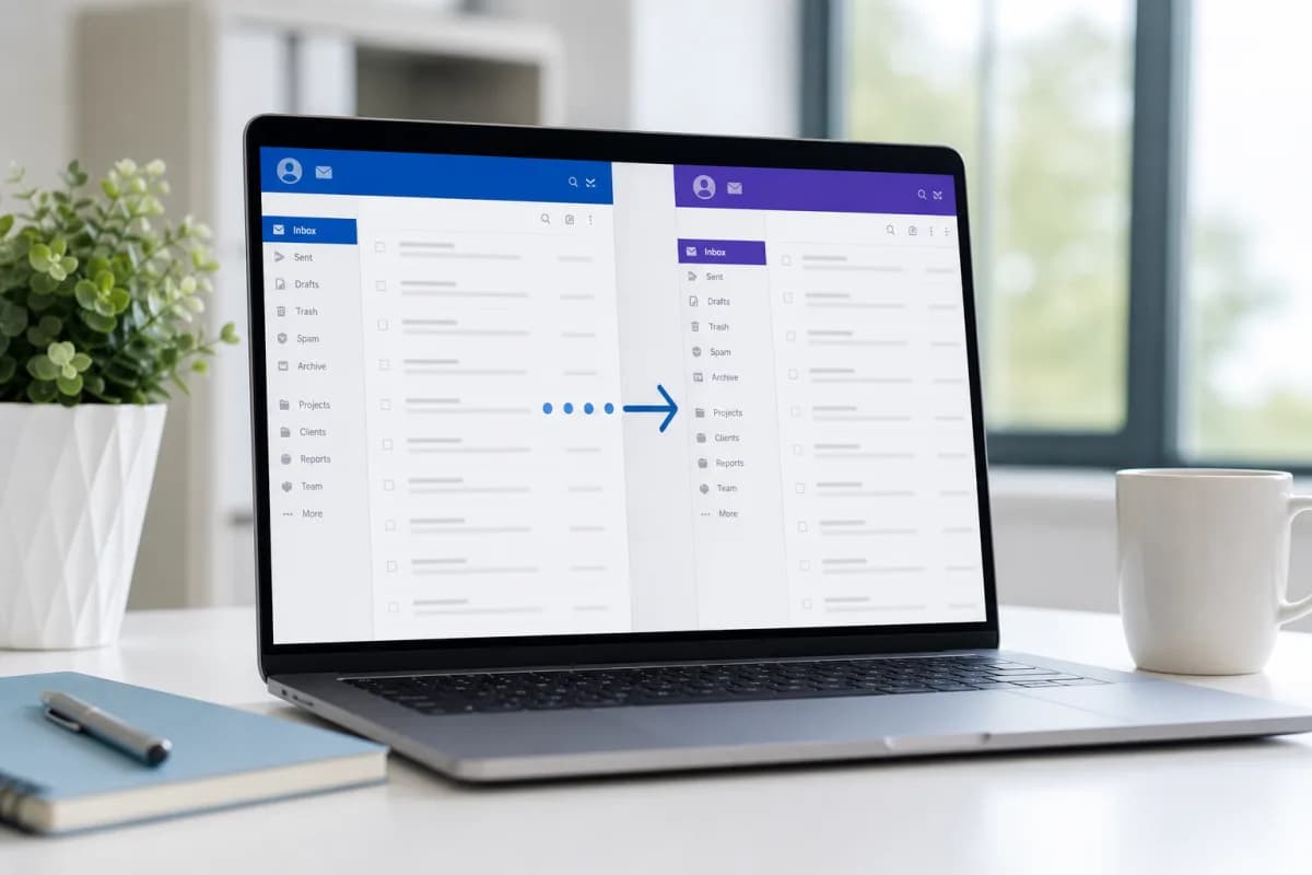Email folders copying between two mailboxes