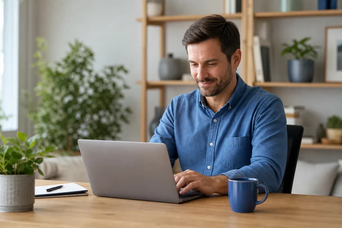 Person at a desk migrating email between mailboxes